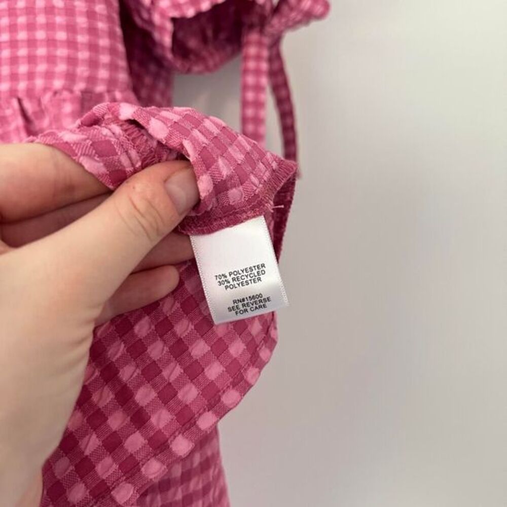 Kate & Sam Pink Gingham Tiered Midi Dress - Picture 5 of 7